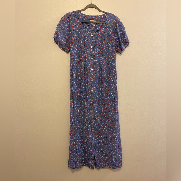 Robbie Bee Blue Floral Midi Dress - Picture 1 of 5